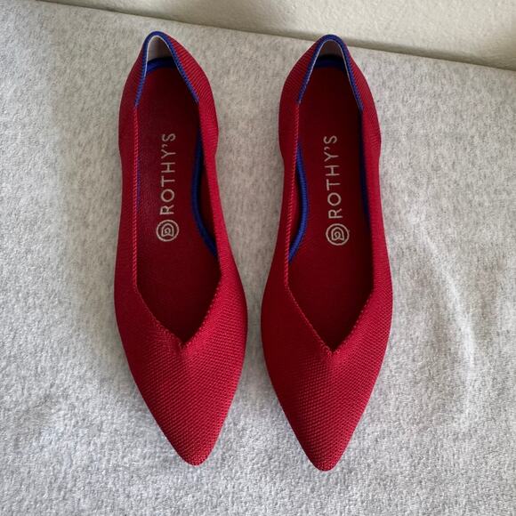 Rothy's The Point Flat in Chili Red Size 9 - Picture 2 of 5
